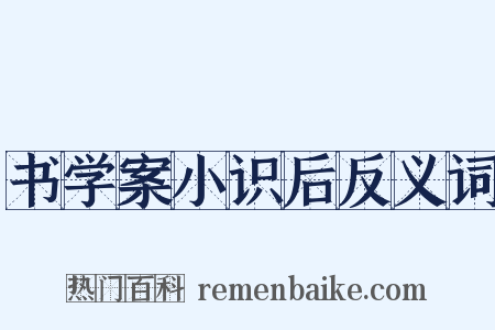 书学案小识后反义词是什么意思的图片